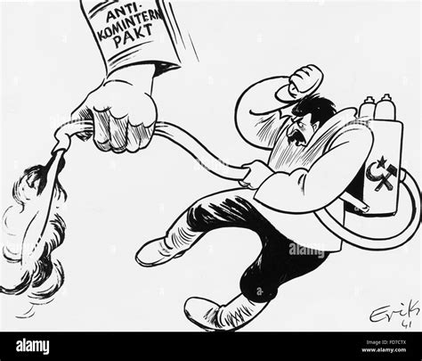 Cartoon by Erik on the Anti-Comintern Pact, 1941 Stock Photo - Alamy