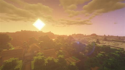 Couché de soleil avec le BSL Shaders | Fond ecran minecraft, Coucher de soleil, Minecraft