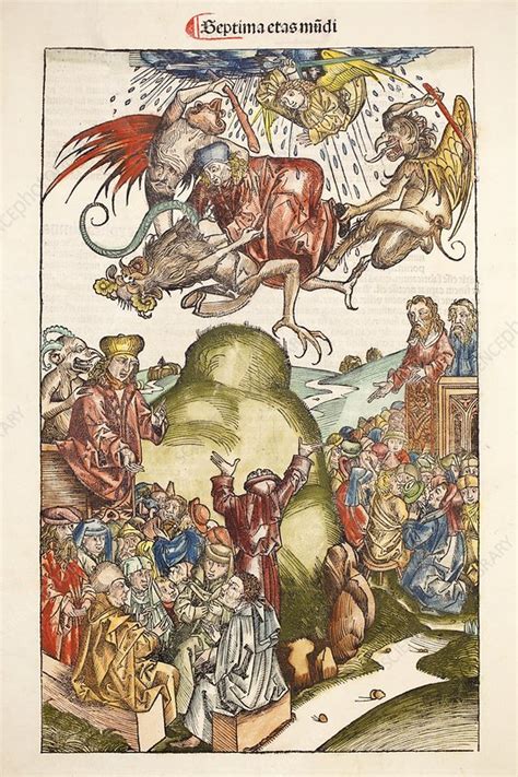 1493 Nuremberg Chronicle Simon the magus - Stock Image - C028/9516 ...