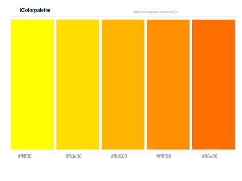 Yellow – School bus Yellow – Selective Yellow – Pizazz – Blaze Orange Color scheme | iColorpalette