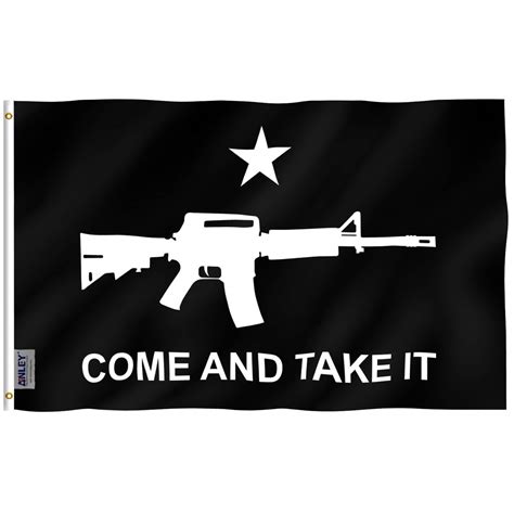 Fly Breeze 3x5 Foot M-4 Gonzales Come and Take It Flag (Black) - Anley Flags