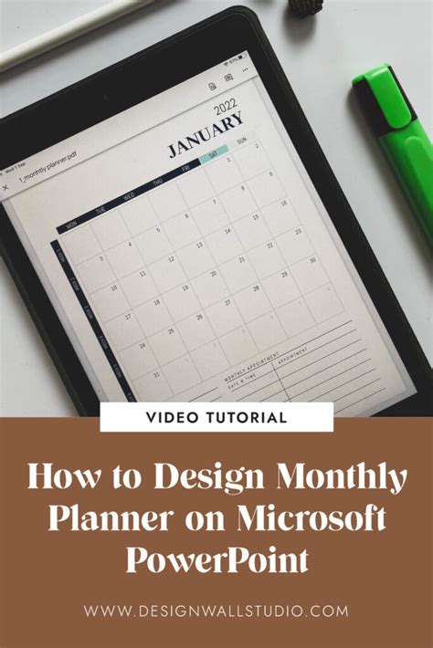 Monthly Planner Design on Microsoft PowerPoint (Video Tutorial)