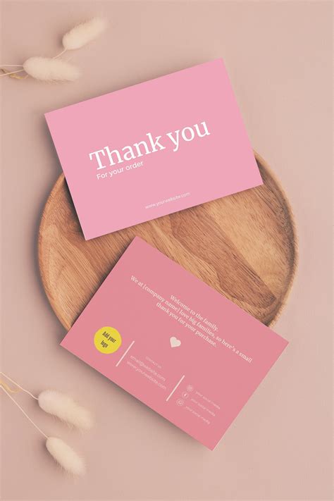 Pink Business Card, Small Business Cards, Business Thank You Cards, Business Card Design, Cute ...
