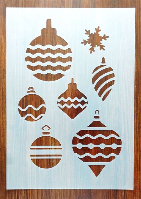 Christmas Baubles Stencil Reusable PP Sheet for Arts & Crafts - Etsy UK ...