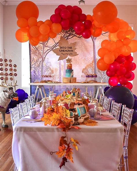 Evangeline on Instagram: “🍁💜🍂 The most incredible setup for last weekend’s Frozen 2 party 🍂💜🍁 ...