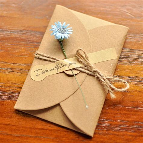 Buy Retro Handmade Invitation DIY Kraft Paper With Envelope Greeting ...