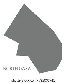 North Gaza Map Palestine Grey Illustration Stock Vector (Royalty Free ...