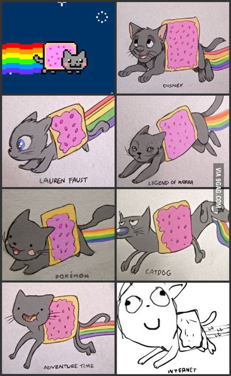 Nyan cat in different styles - 9GAG