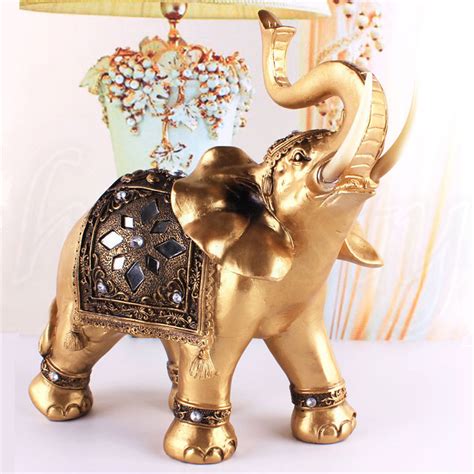 Feng Shui Elegant Elephant Trunk Statue Lucky Wealth Figurine Gift Home Decor | eBay