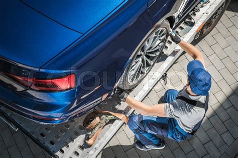 Caucasian Towing Truck Driver in His ... | Stock image | Colourbox