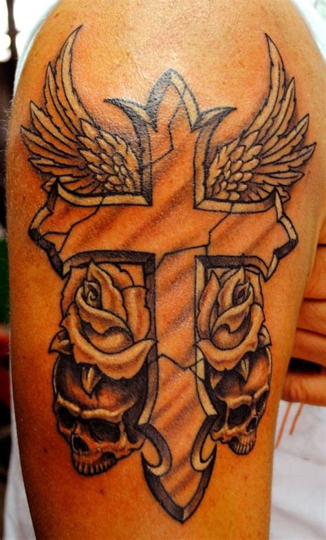 Another shape on the cross and I want my wings to wrap around to the front. | Tattoo ideas ...