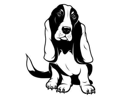 Basset | Dog outline, Dog sketch, Basset hound art