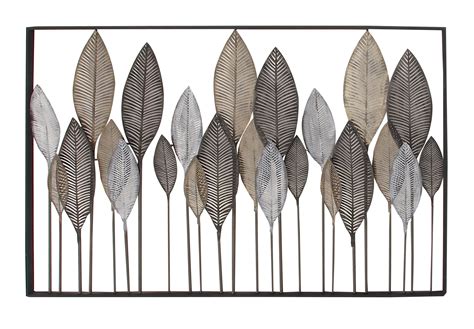 DecMode Indoor Black Iron Botanical Wall Decor, Set of 1 - Walmart.com in 2021 | Metal leaf wall ...