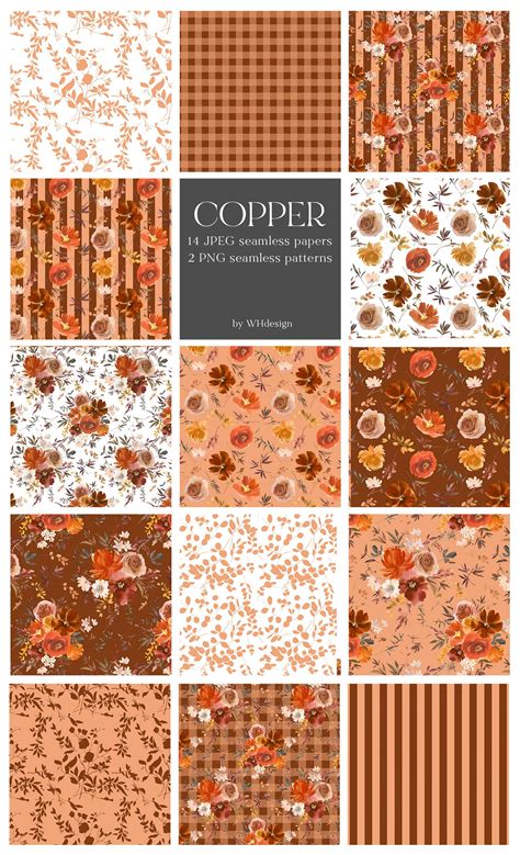 Copper Fall Watercolor Floral Clipart - Design Cuts