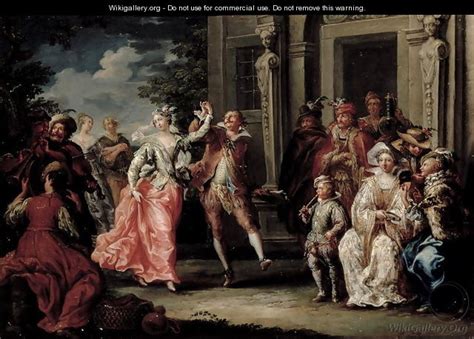 Figures Dancing Outside a Palace - Johann Georg Platzer - WikiGallery ...