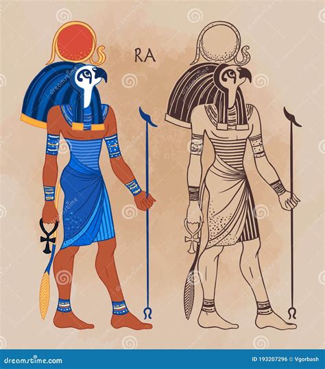 Portrait of Ra, Egyptian God of Sun. Most Important God in Ancient ...