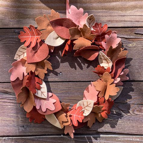 Felt Fall Leaf Wreath DIY Pattern & Tutorial - Lia Griffith