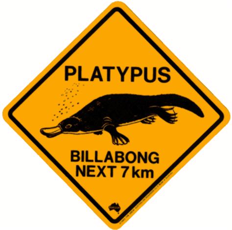 Australian Road Signs | platypus