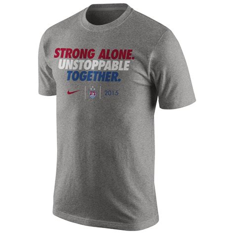 US Women's Soccer Team Nike 2015 World Champions Slogan Dri-FIT T-Shirt - Heather Gray | Women's ...
