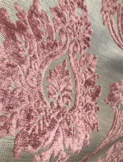 NEW Duke Raphael Designer Velvet Chenille Burnout Damask Upholstery Fabric - Pink BTY | www ...