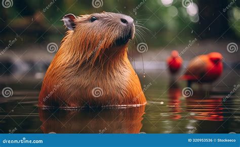 Capybara of Species Harpia Harpyja in Brazilian Zoo Habitat Stock Illustration - Illustration of ...