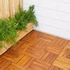 myhomore 12 in. x 12 in. Square Acacia Wood Outdoor Interlocking Flooring Patio Tiles Horizontal ...