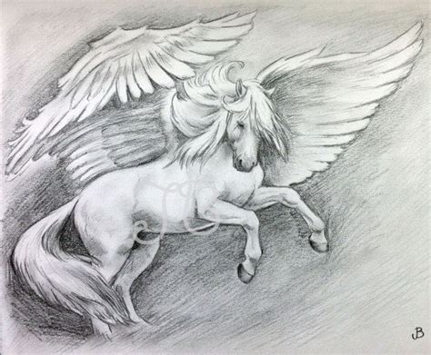 ORIGINAL Pegasus Horse Rearing Graphite Pencil by SparksaFlying | Pegasus drawing, Pencil ...