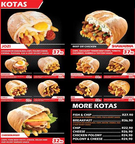 Kota Joe Menu, Menu de Kota Joe, Melville, Johannesburg - Zomato SA