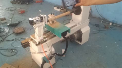 Small cnc wood lathe machine,very quick speed - YouTube