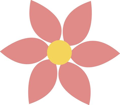 Pink flower with six petals, illustration, vector, on a white background. 13690609 Vector Art at ...