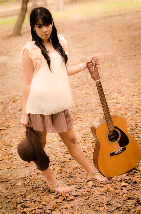 The girl with a guitar stock photo. Image of fresh, music - 28616722