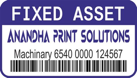 Fixed Asset Label, एसेट टैग - Anandha Print Solutions, Chennai | ID ...