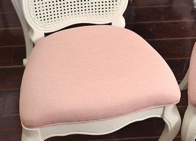 Shabby Cottage Chic Set 6 Dining Chair White Cane Back Pink Linen French Style | Shabby chic ...