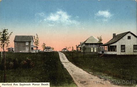 Hartford Avenue, Saybrook Manor Beach Old Saybrook, CT Postcard