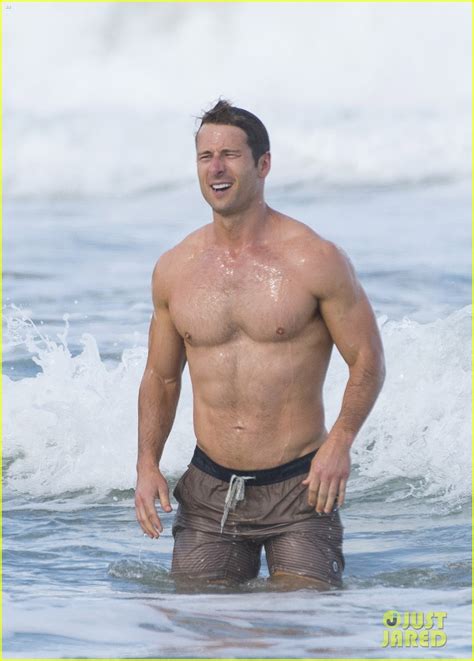 Shirtless Glen Powell Looks Hotter Than Ever While Filming Beach Scene ...