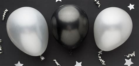 Free Photo | Black and white balloons for party