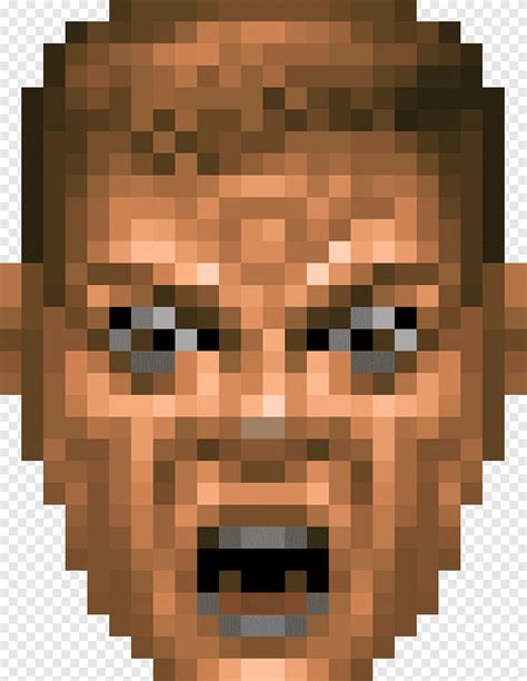 Pixelierte männliche Charakterillustration, Doom II Drl Doomguy, Gesichtsmaske, Animation, Kunst ...