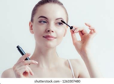 Mascara Woman Putting Makeup Beauty Healthy Stock Photo 1263307480 | Shutterstock