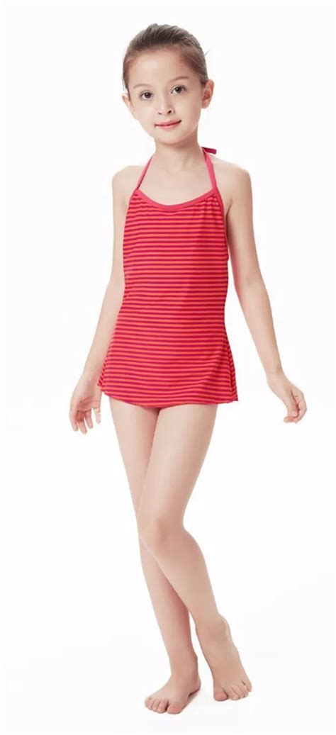 Bonverano(TM) Little Girls' Swimwear UV Protection UPF 50+ One Piece Swimdress Red Skirted ...