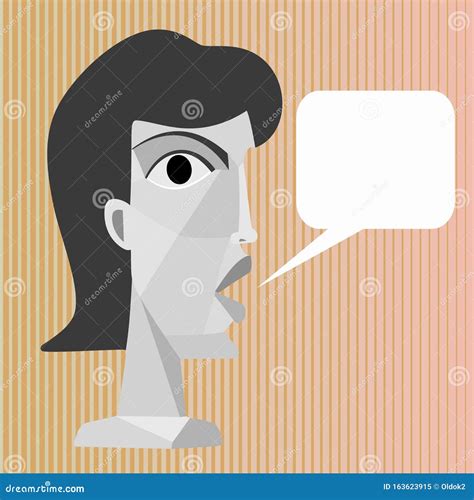 Illustration of Talking Woman Head, Vector Drawing Stock Vector ...