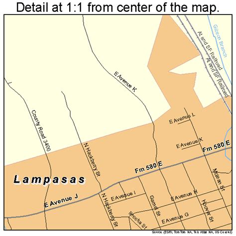 Lampasas Texas Street Map 4841188