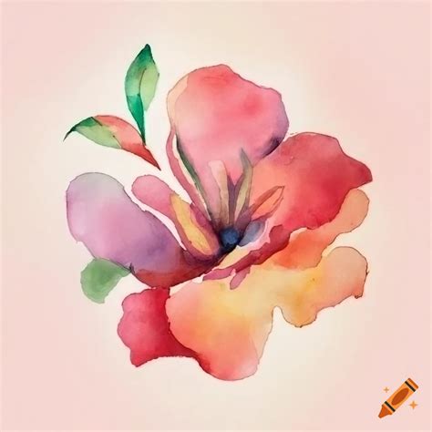 Simplistic watercolor flower painting