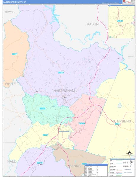 Habersham County, GA Wall Map Color Cast Style by MarketMAPS - MapSales