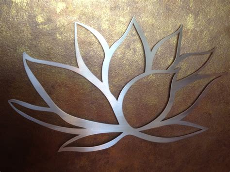 Brushed Lotus Flower Metal Wall Art Lotus Metal Art Home | Etsy