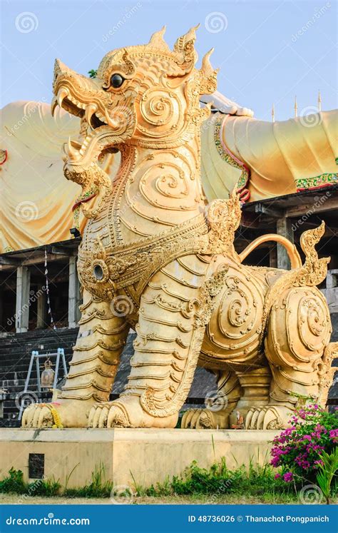 The Statue of Singha in Thailand Stock Photo - Image of travel, outdoors: 48736026