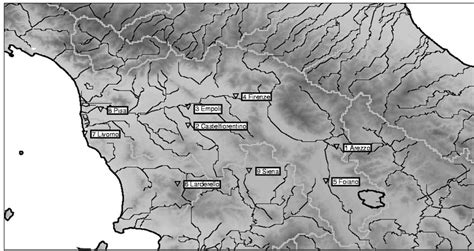 Map of Arno Basin and sites used in study. | Download Scientific Diagram