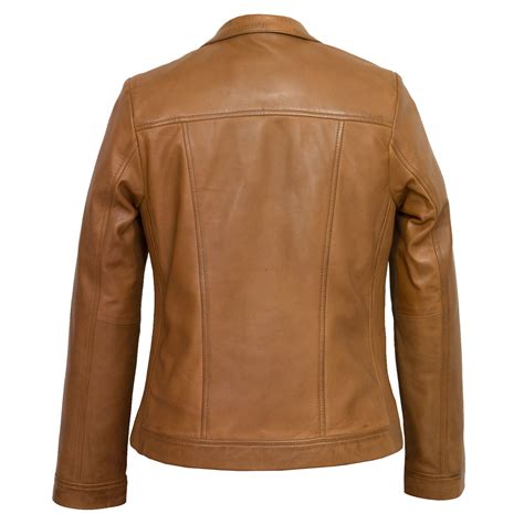 Elsie: Women's Tan Leather Jacket