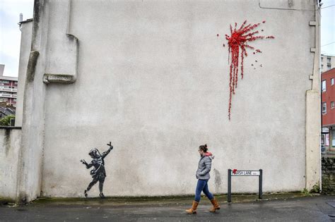 Banksy's Valentine's Day mural covered after it was defaced