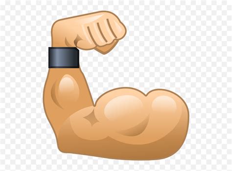 Muscle Emoji Png Picture - Transparent Background Muscles Clipart,Flexing Arm Emoji - free ...