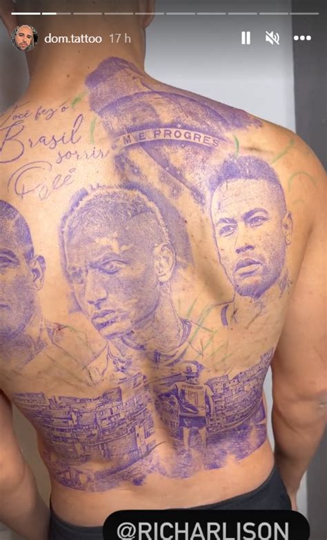 Richarlison gets tattoo of Brazil greats Ronaldo, Neymar... and himself ...